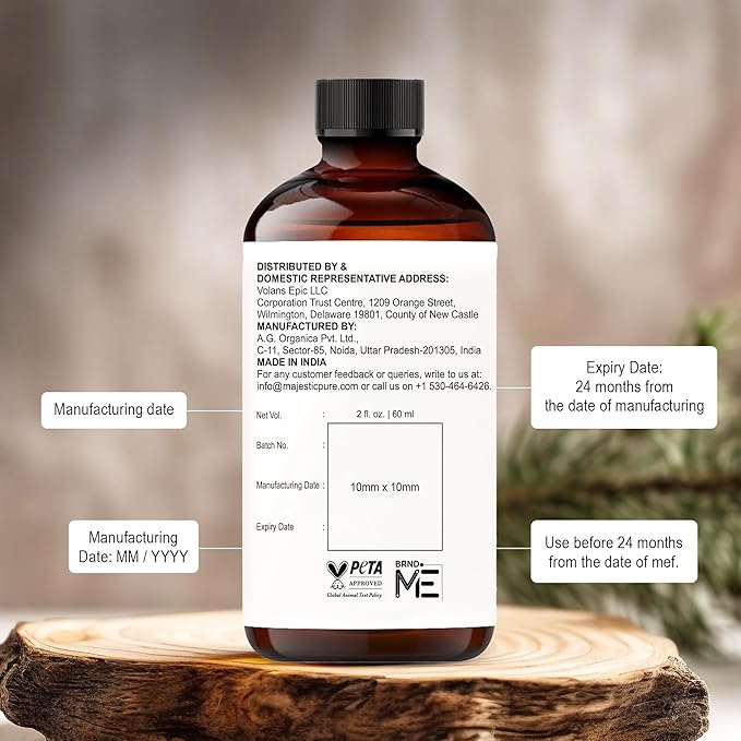 Majestic Pure Vanilla Essential Oil with Glass Dropper - 2 Fl Oz - 100% Pure and Natural Vanilla Oil - Premium Grade Essential Oils for Diffuser, Aromatherapy, Soap and Candle Making