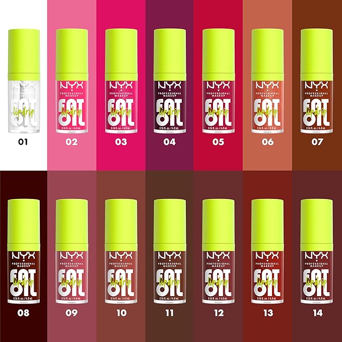 NYX PROFESSIONAL MAKEUP Fat Oil Lip Drip, Moisturizing Lip Oil Gloss, Vegan Tinted Formula, Up to 12 HR Hydration - Inside Scoop (Plum Brown)