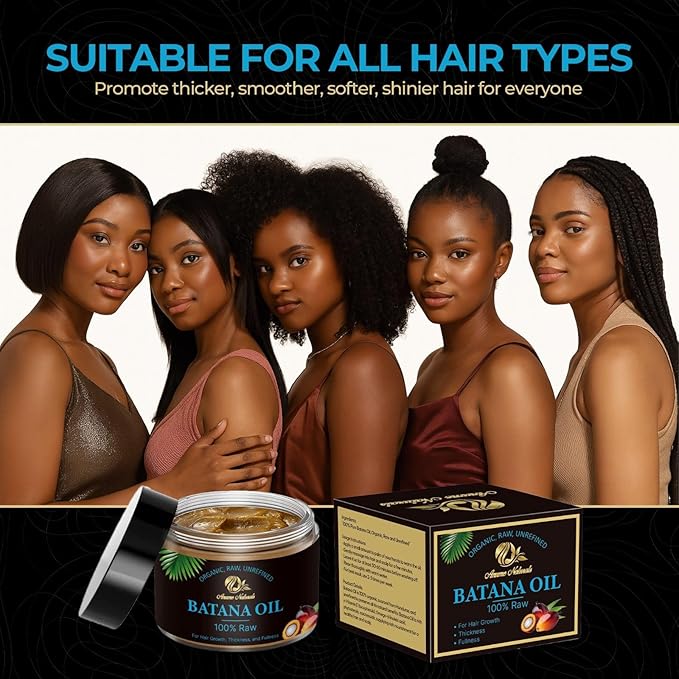 100% Pure Batana Oil – Raw, Organic & Unrefined Hair & Scalp Moisturizer | Natural Batana Hair Oil for Hair Growth | Rich in Vitamin E, Omega-6 & Phytosterols | Nourishes Dry & Damaged Hair – 4 oz