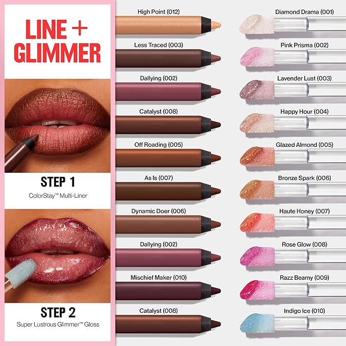 REVLON Super Lustrous Glimmer Gloss, Non-Sticky Lip Gloss, High-Shine Finish, Plant-Based Glitter, 005 Glazed Almond, 0.13 fl oz