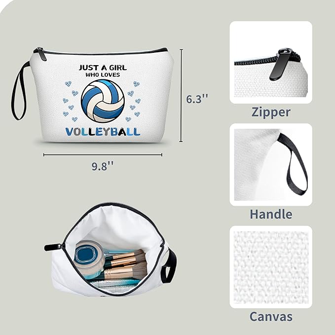 Volleyball Gifts,Volleyball Stuff,Volleyball Senior Night Gifts,Travel Makeup Bag,Birthday Gifts for Women,Gifts for Volleyball Players,Make Up Bags for Women,Gifts for Teen Girls
