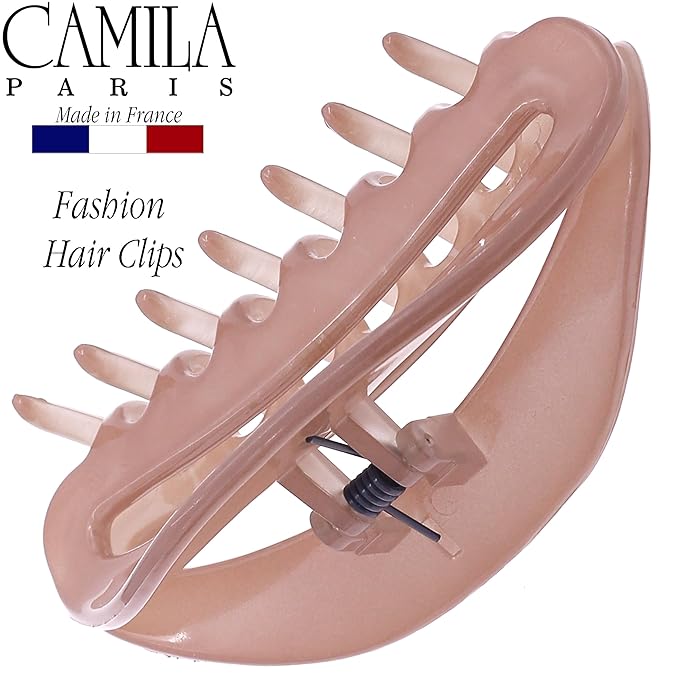 Camila Paris CP3123 French Hair Clip for Women, Nude, Girls Hair Claw Clip Jaw Fashion Durable and Styling Hair Accessories for Women, Luxury Ladies Strong Hold No Slip Grip Clamp, Made in France