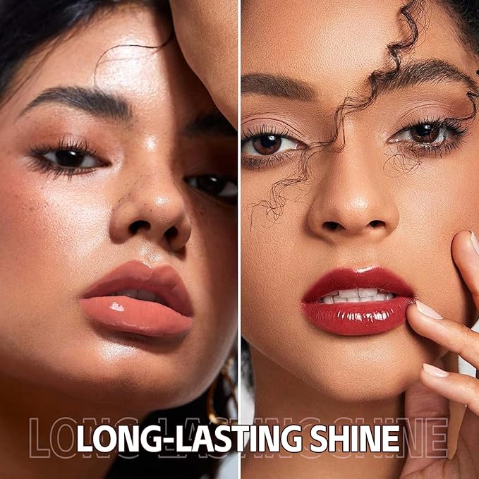 3D Voluming Lip Gloss Long Lasting Moisturizing Lip Gloss for Women Shine and Glowy Finish Lip Makeup 2Pcs