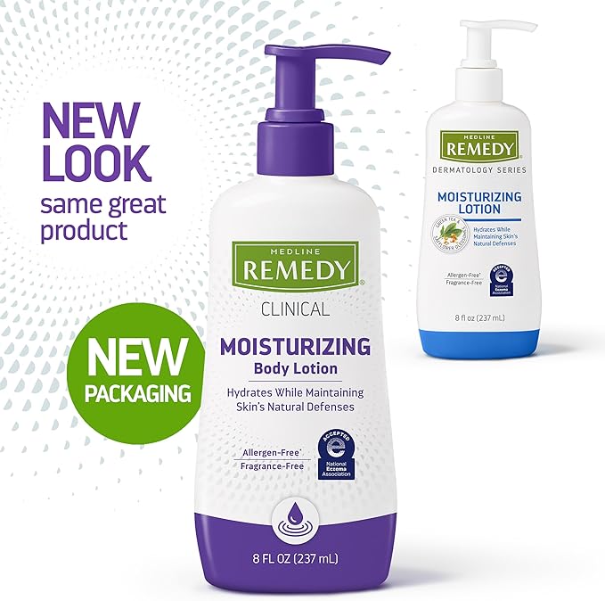 Medline Remedy Clinical Skin Cream Moisturizer, Fragrance-Free (8 fl oz), Nourishing for Dry Skin, Paraben and Sulfate-Free Lotion For Face and Body, Hypoallergenic Moisturizer for Sensitive Skin