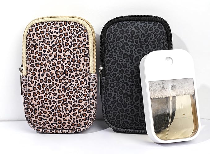 COOKOOKY 2 Pack Hand Sanitizer Spray Case Compatible with Touchland, Hand Sanitizer Holder, Mini Zippered Pouch, Small Makeup Bag for Women Friends Girls Gifts Idea