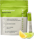 FACTOR FORM Hydration Boost Electrolyte Powder | 1800mg Electrolytes | Vitamin C, D, B6 & B12 for Energy & Immunity | No Added Sugar | 5 Calories | 15 Packets (15 Packets, Lemon Lime)