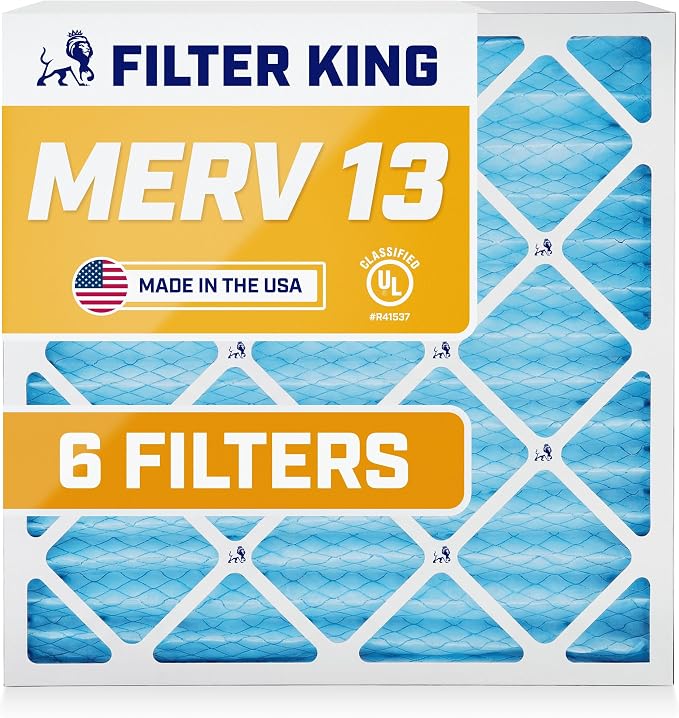 Filter King 20x20x1 Air Filter | 6-PACK | MERV 13 HVAC Pleated A/C Furnace by FilterKing