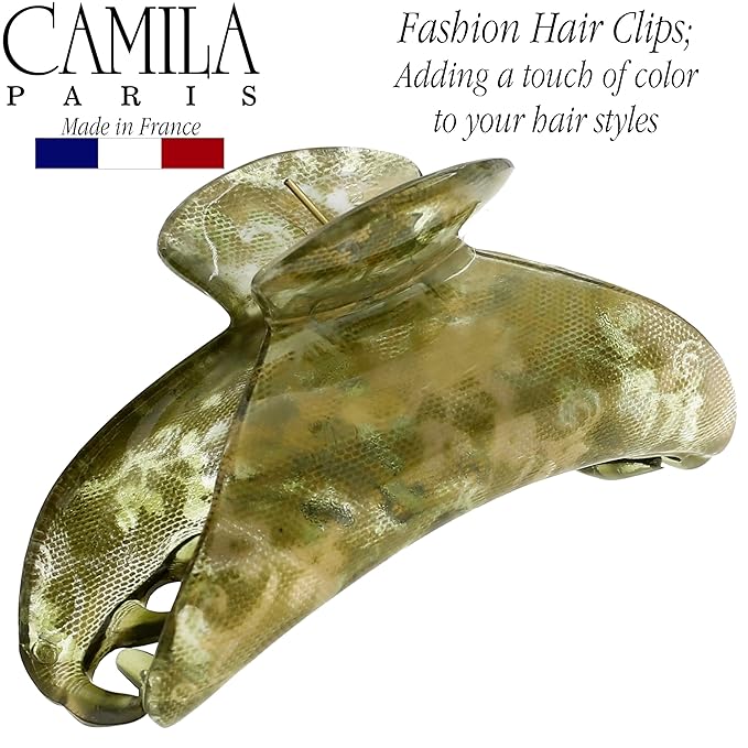 Camila Paris CP3424 French Hair Clip for Women Thick Hair for Long Curly Wavy Hair, Girls Hair Claw Clips Jaw, Durable Styling Big Claw Clip for Thick Hair, Strong Hold No Slip Grip, Made in France