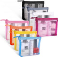 8 Pack Mini Zipper Mesh Makeup Bags, Nylon Cosmetic Bags Toiletry Purse Travel Organizer Bags Inside Bag for Office Travel Organization (Widened-Multicolor, XS)