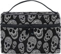 Makeup Bag, Skull Print Travel Makeup Organizer Bag Cosmetic Cases Toiletry Bags for Girl Women Ladies