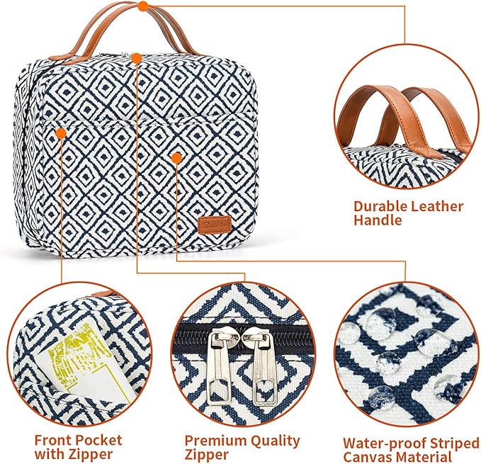 Bosidu Hanging Travel Toiletry Bag,Large Capacity Cosmetic Travel Toiletry Organizer for Women with 4 Compartments & 1 Sturdy Hook,Perfect for Travel/Daily Use/Christmas