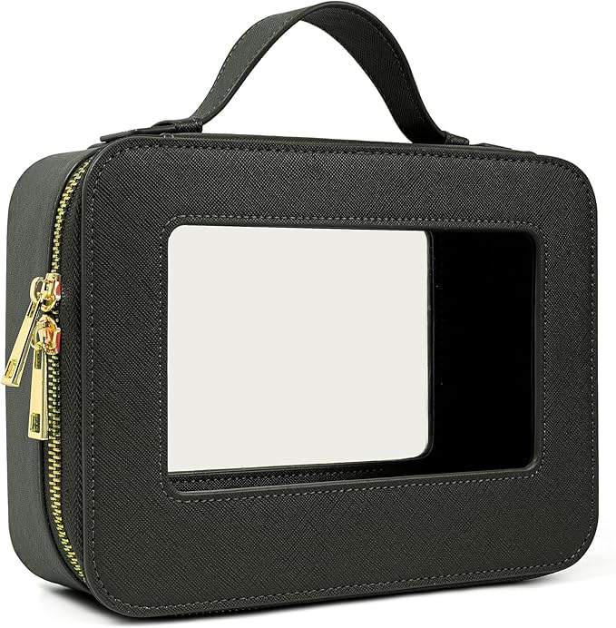 KOTORA Small Makeup Bag for Purse Cute Travel Makeup Bag Clear Cosmetic Bag with Zipper, Car Make Up Bag Organizer Storage Traveling Car Accessories Travel Essentials for Women