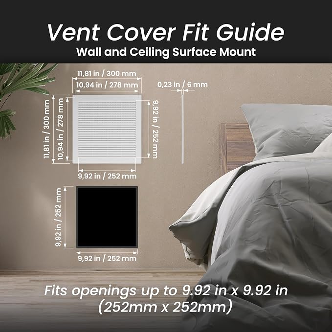 Repa Market 12 x 12 Inch White Square Air Vent Cover - Image 2