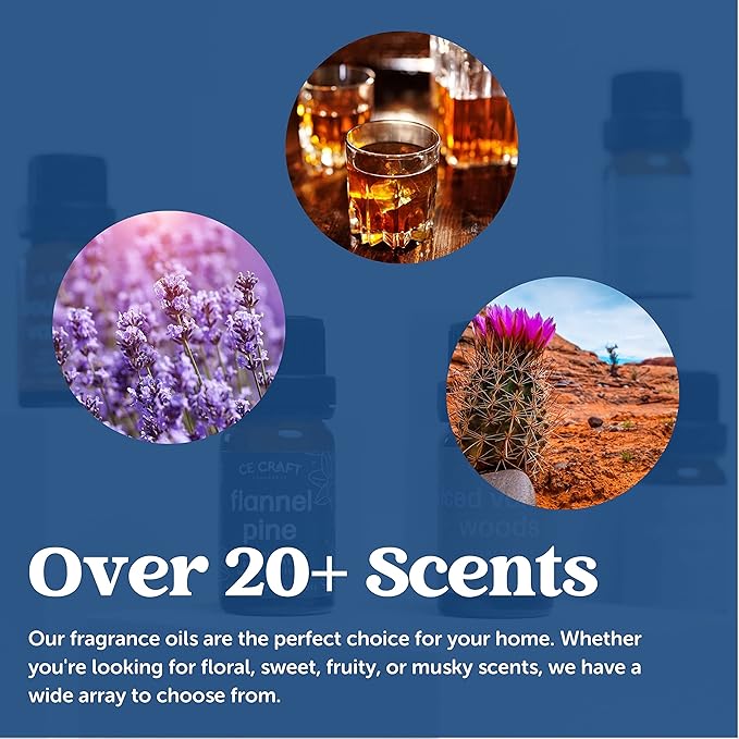CANDECraftCo Premium Fragrance Oil – Diffuser Oils Fragrances Scented for Home, Candle Soap Making Supplies, Aromatherapy Blends for House (0.34 Fl Oz) (Lavender Vanilla + Cactus Flowers)