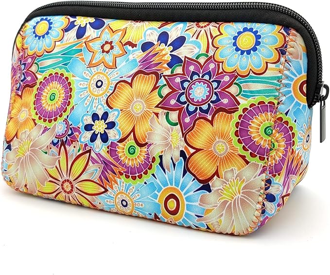 Cosmetic Bag Waterproof Neoprene Zipper Pouch Travel Portable Toiletry Makeup Bags Organizer Case for Women and Girls