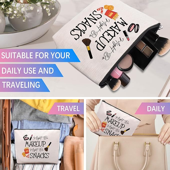 Snack Bags, Emergency Food Bag Packing Cubes for Women Trip Gifts Favors Travel Bag Essentials, Emergency Snacks Bag Makeup Cosmetic Bag Pouch