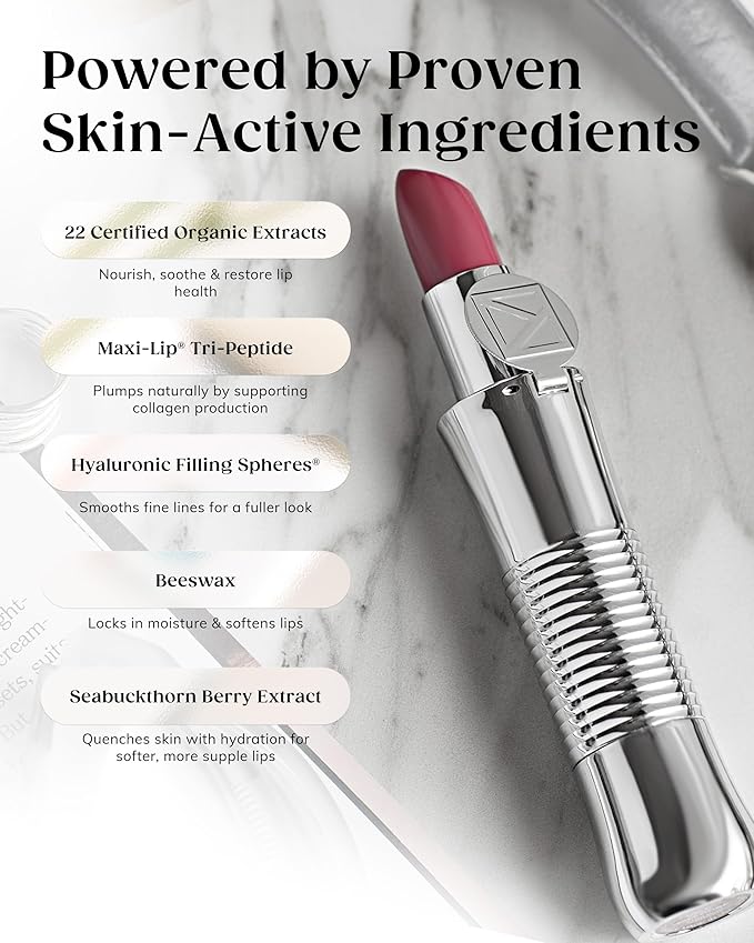 KAPLANMD Perfect Pout SPF Lipstick – Anti-Aging Lipstick with SPF 30, Hyaluronic Acid & Maxi-Lip Peptide – Moisturizing Color for Dry Lips – Non-Sticky Cruelty-Free Formula – ROXBURY