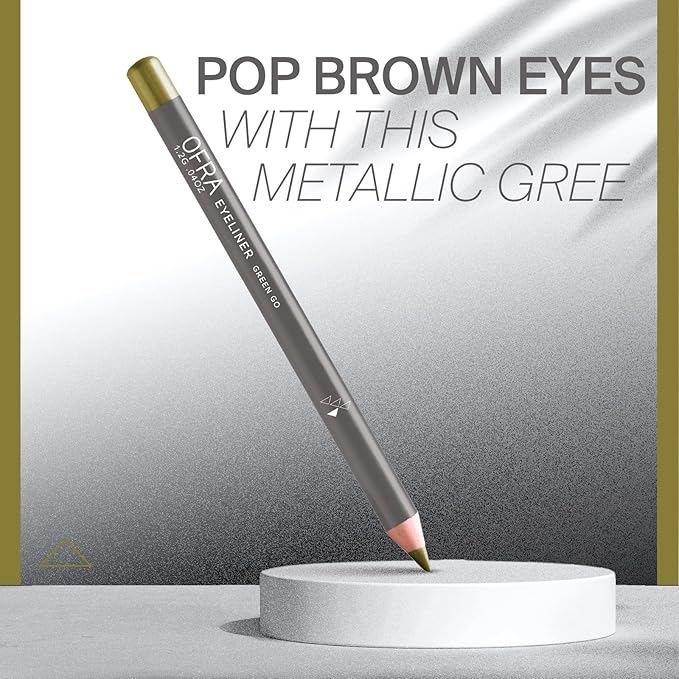 Ofra Eyeliner Pencil - Green Go | Precision Green for Bold, Long-Lasting Looks | Waterproof and Smudge-Proof Formula | Easy Glide Application for Intense Definition and All-Day Wear
