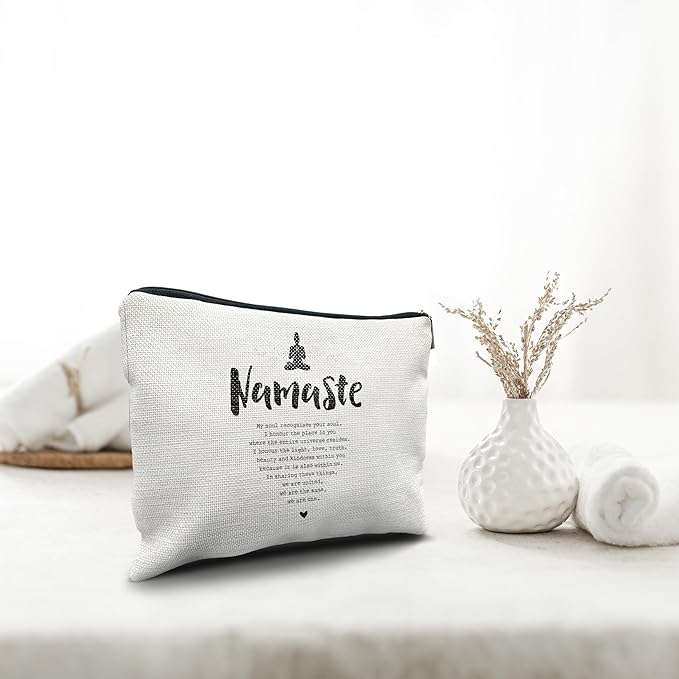 Nogrit Yoga Gifts: Namaste Mindfulness Zen Makeup Bag for Women, Yoga Lovers