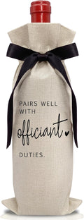 RYIGYWE 1 PCS Black Bow Ribbon Ideas Engagement Gift Wine Bag - Bride to Be Gifts for Bridesmaids Bride Groom Couples Her Him Officiant Gift for Getting Married Engagement Bridal Shower - A57