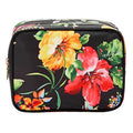Conair Travel Double Zip Organizer - Toiletry Bag - Makeup Bag - Travel Makeup Bag - Makeup Organizer - Black Floral Print