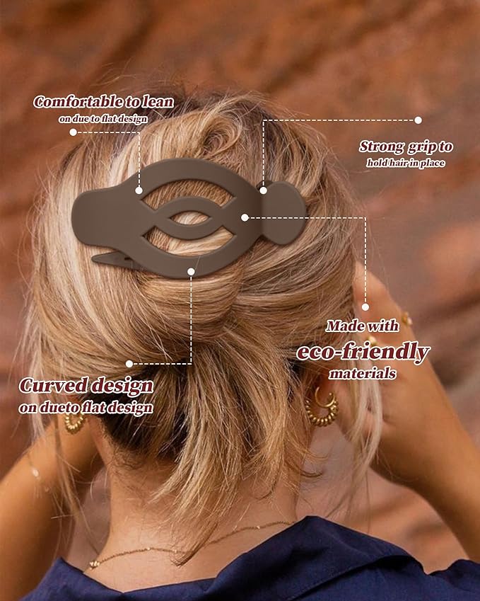 AWAYTR 6Pcs Upgrade Large Flat Hair Claw Clips for Women Girls, 5" Non-slip Duckbill Hair Clips for Long, Thick, Thin Hair, Comfortable for Driving & Lying Down (Matte (Neutral))