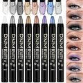 Colorful Shimmery Eye Shadow Stick Glittering Eye Shadow Stick Set with Retractable and Waterproof Eyeshadow Pencil for Long-Lasting Makeup Eyeshadow (Type A 8 Pcs)
