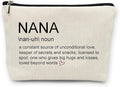Huester Nana Gifts Makeup Bag, Multi-purpose Travel Cosmetic Case for Women, Patterned Linen, Zipper Closure, Perfect for Makeup, Travel, Toiletry