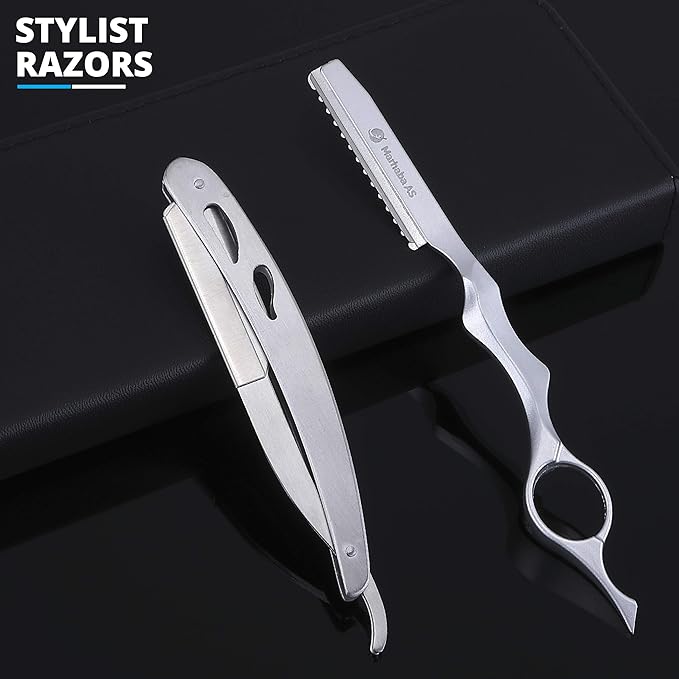 Hair Scissors Kit – 10 Pieces Stainless Steel Precision Shears for Dry & Wet Hair, Professional and Personal Hair Cutting Set for Men and Women, Sharp Barber Tools with Accessories
