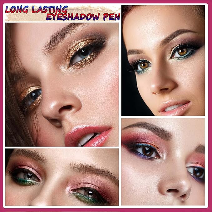 Orange Copper Eyeshadow Stick Makeup Cream Glitter Shimmer Bronze Eyeshadow Pencil Hypoallergenic Waterproof Long Lasting Eye Shadow Highlighter Eye Liner Pen Multi-Dimensional Eyes Look