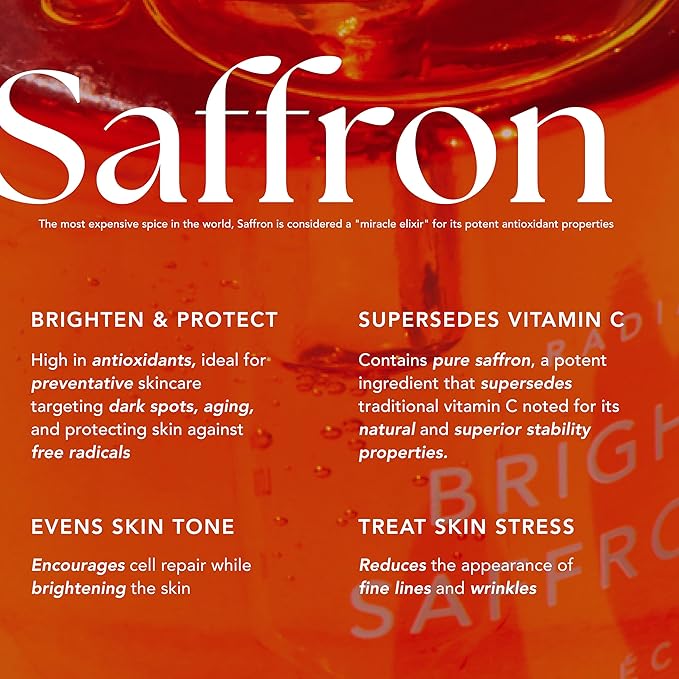 RANAVAT Radiant Rani - Brightening Saffron Serum & Retinol Eye Creme Duo - Diminish Hyperpigmentation and Increase Radiance with Facial Serum (2 Piece)