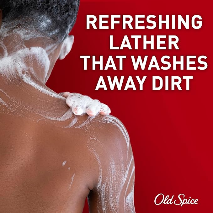 Old Spice Refreshing Body Wash for Men, 3X Defense, 24/7 Shower Fresh with Long Lasting Scent, Red Collection, Aqua Reef with Cypress Scent, 24 oz