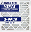 Filter King 20x20x1 Air Filter | 3-PACK | MERV 8 HVAC Pleated A/C Furnace by FilterKing