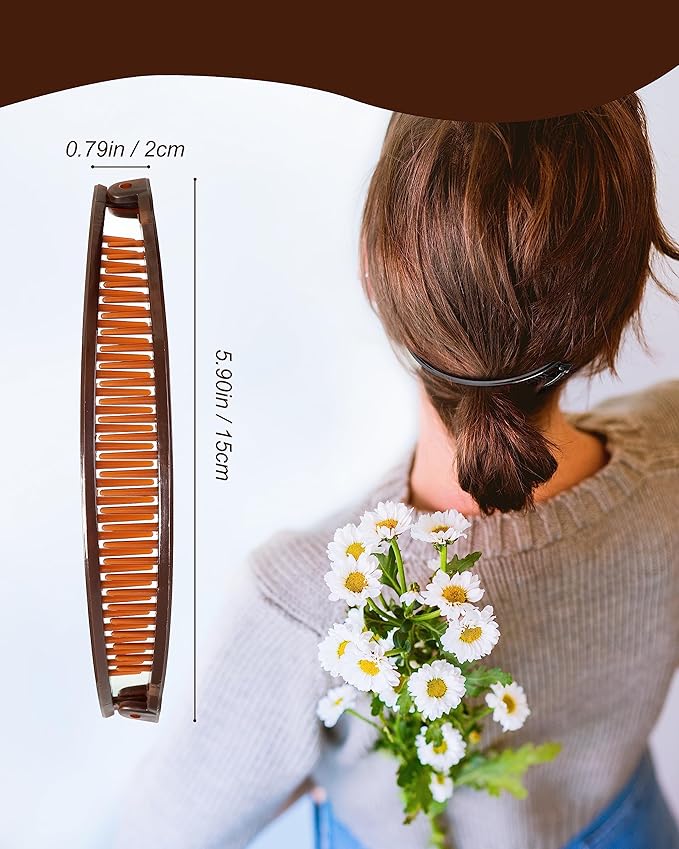 12 Pieces Banana Clip, Classic Clincher Combs for Women, 90s Banana Clips Styling Hair Accessories, Vintage Grip Comb for Fishtail Hair Fish Shape Ponytail Holder