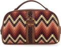 Montana West Wrangler Makeup Bag for Women Small Cosmetic Toiletry Bags Western Make Up Pouch Durable Cute Travel Purse, Brown