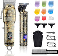 Professional Hair Clippers for Men, Clippers and Trimmers Set, Cordless Barber Clippers for Hair Cutting, Beard Trimmer Hair Cutting Kit with T-Blade Close Cutting Trimmer