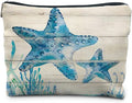 Ocean Starfish Beach Makeup Bag, Marine Life Sea Animals Cosmetic Bags for Women, Ocean Themed Gifts