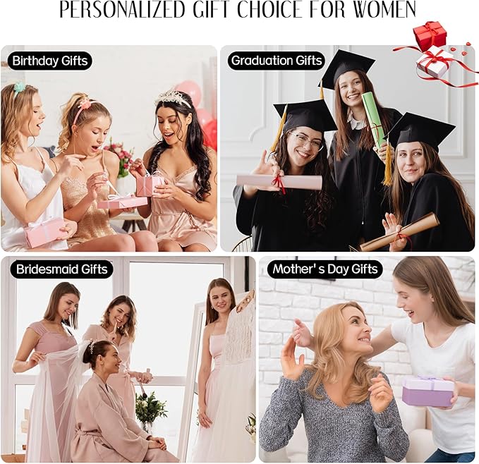 Women Gifts | Initial Makeup Bag Set for Girl Personalized Gifts for Bridesmaid Friend Graduation Teachers PU Leather Cosmetic Travel Toiletry Bag(Black,J)