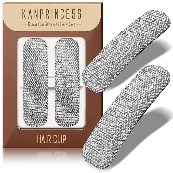Rhinestone and Crystal Hair Clips 2-Pack, Sparkly Barrettes & Elegant Bling Accessories for Women & Girls(Set16)
