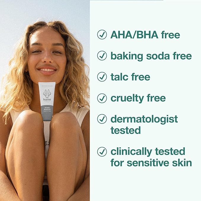 Hume Supernatural Invisible Whole Body Deodorant Balm - Full Body Protection - Aluminum Free, No Baking Soda - Anti-Chafing Odor Control - Clinically Tested on Sensitive Skin (Fragrance Free, 3-Pack)