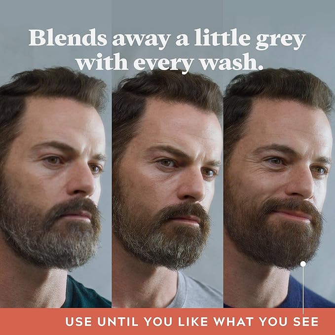Just for Men Control GX Multipack, 2 in 1 Grey Reducing Shampoo and Conditioner and Mustache and Beard Wash, Gradually Colors Grey Hair, 4 oz. Bottles