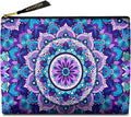 Cute Makeup Bag for Purse Waterproof Cosmetic Bags for Women Funny Smooth Zipper Travel Toiletry Pouch 10X8 Inches-Purple Mandala Makeup pouch