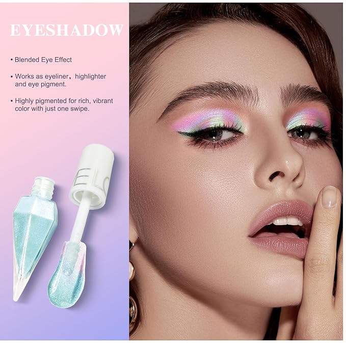 5 Pcs Liquid Eyeshadow Glitter Eyeliner Diamond Colorful Set with Shimmer and Waterproof Eye Shadow for Gift Eye Glitter Makeup（Colourful）