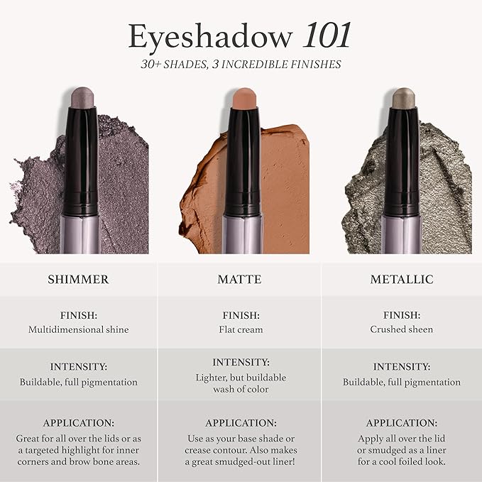 Julep Eyeshadow 101 Crème-to-Powder Waterproof Eyeshadow Stick Duo – Long-Lasting, Crease-Proof, Easy Apply with Built-in Smudger - Champagne Shimmer and Pearl Shimmer