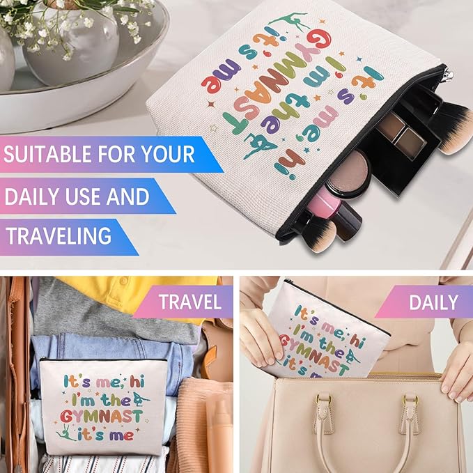 Gymnast Gymnastics Stuff Gifts Makeup Bag, Gymnast Graduation Birthday Gift,It's Me, Hi I'm The Gymnast Bag Gift For Women