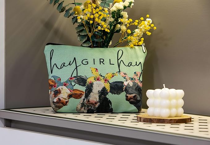 Cow Gifts,Western Makeup Bag,Cow Makeup Bag,Cow Print Stuff,Makeup Bags For Women