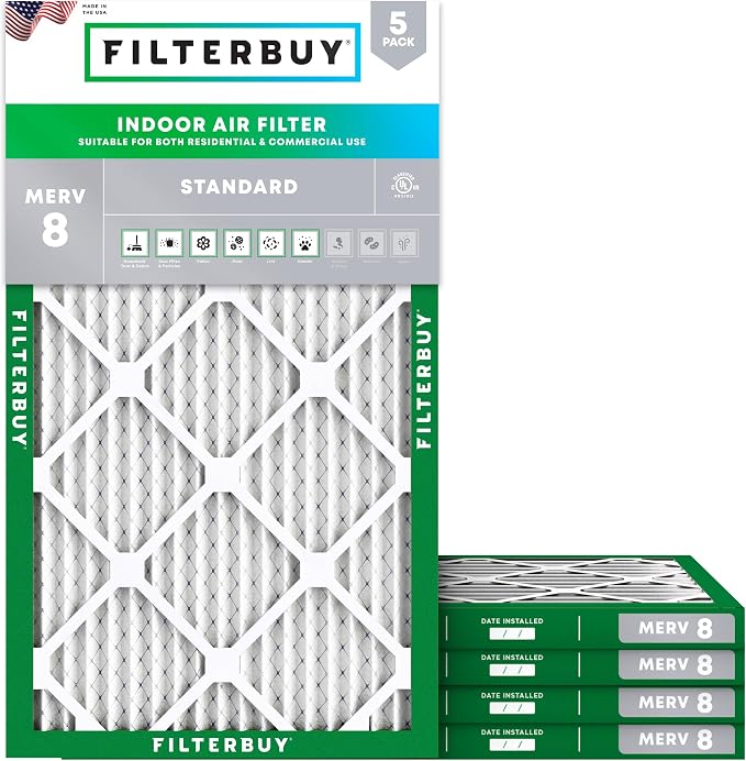 Filterbuy 16x24x1 Air Filter MERV 8 Essential Dust & Allergy Defense, by Filterbuy