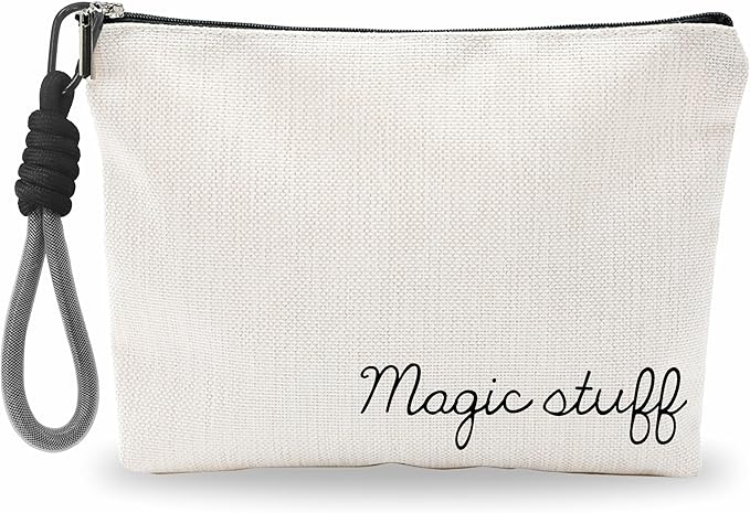 Funny Make Up Bag For Woman, Cosmetic Bag With Hand Strap - Magic Staff - Lined Toiletry Bag, Minimalism Pouch, Girl Organizer With Zipper, Women Essentials & Accessories - B10