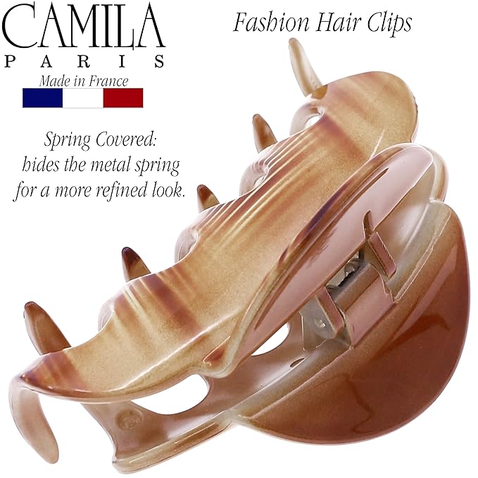 Camila Paris CP3216 French Hair Clip for Women for Thick Hair for Long Curly Wavy Hair, Large, Girls Hair Claw Clips Jaw Styling Hair Accessories for Women, Strong Hold No Slip Grip, Made in France