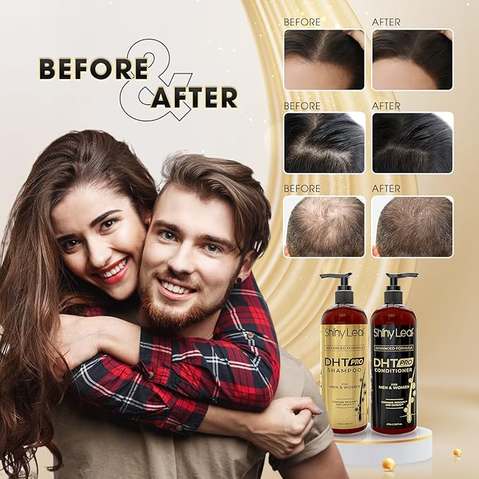 Shiny Leaf Hair Loss Conditioner for Women & Men - DHT Blocker Included, Paraben & Sulfate Free Biotin Conditioner, Thickening Formula for Thinning Hair, Safe for All Hair Types - USA Made, 16oz